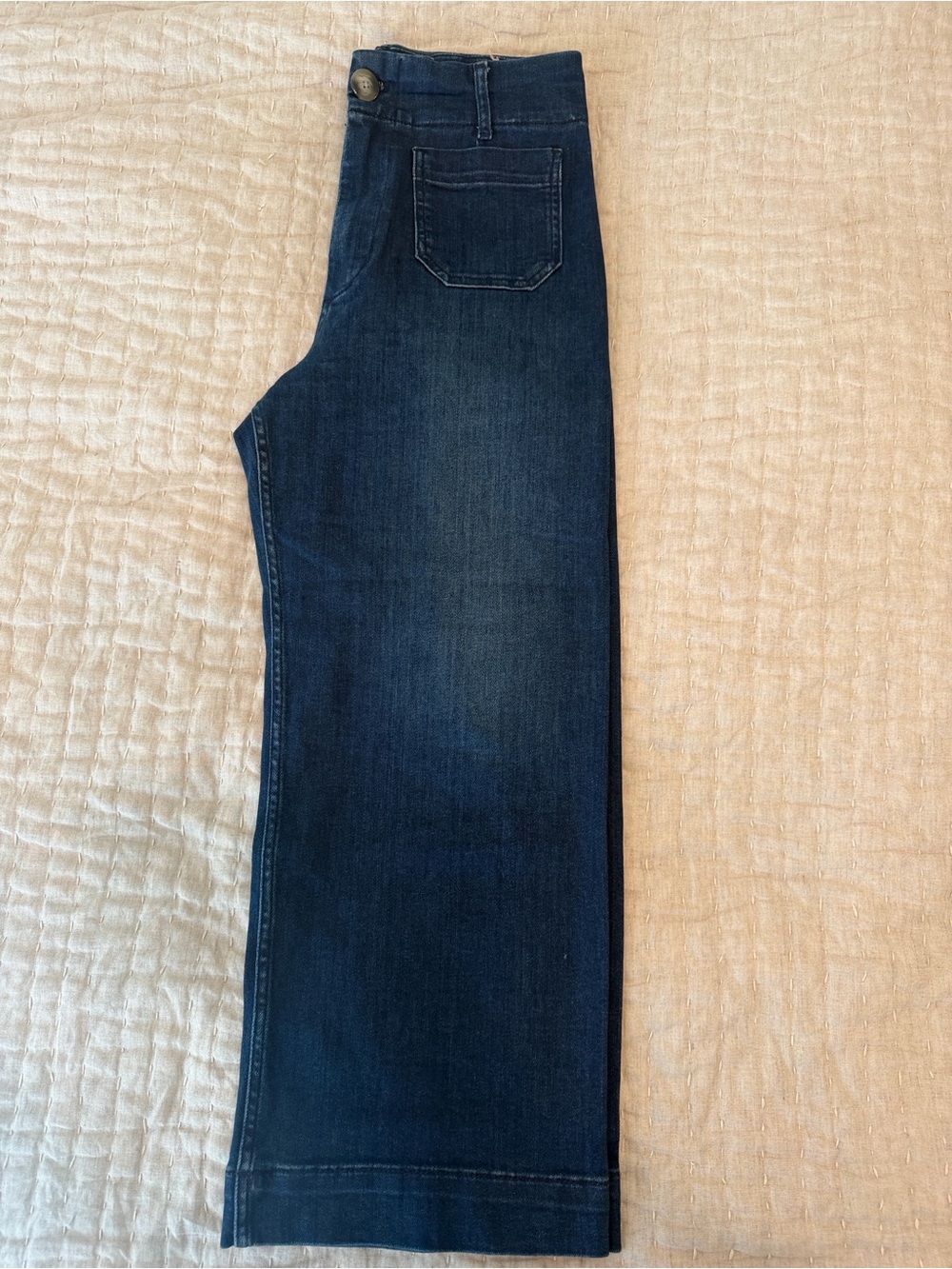 Anthropologie Pilcro The Skipper Jeans Women’s 29 Dark Blue Cropped Wide Leg